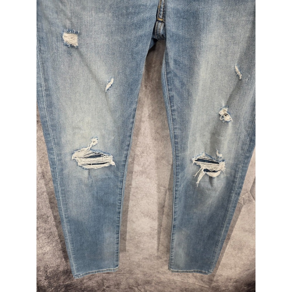 American Eagle Jeans Mens 30x32 Blue Slim Skinny Leg Medium Wash Distressed - Picture 2 of 16